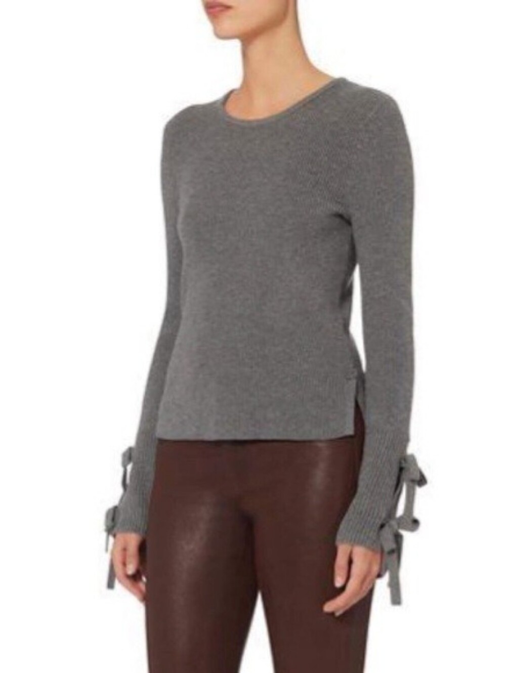 intermix jordana cotton silk tie sweater